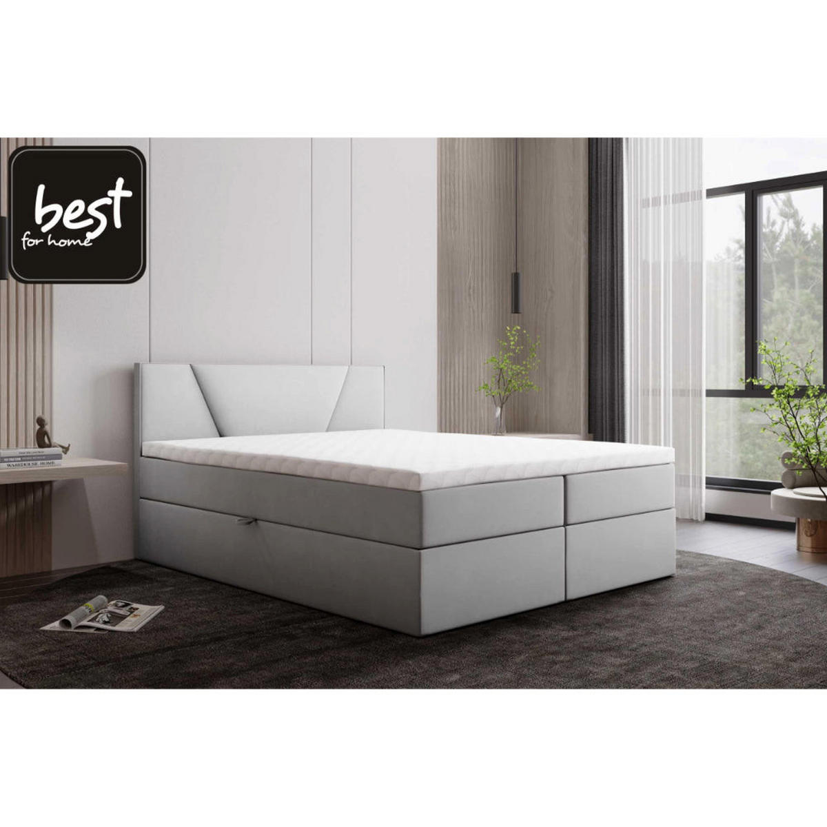 BOXBETT Jubilee Bonellfederkern inkl. Topper - Silberfarben, Holz/Holzwerkstoff (140/200cm) - Best For Home