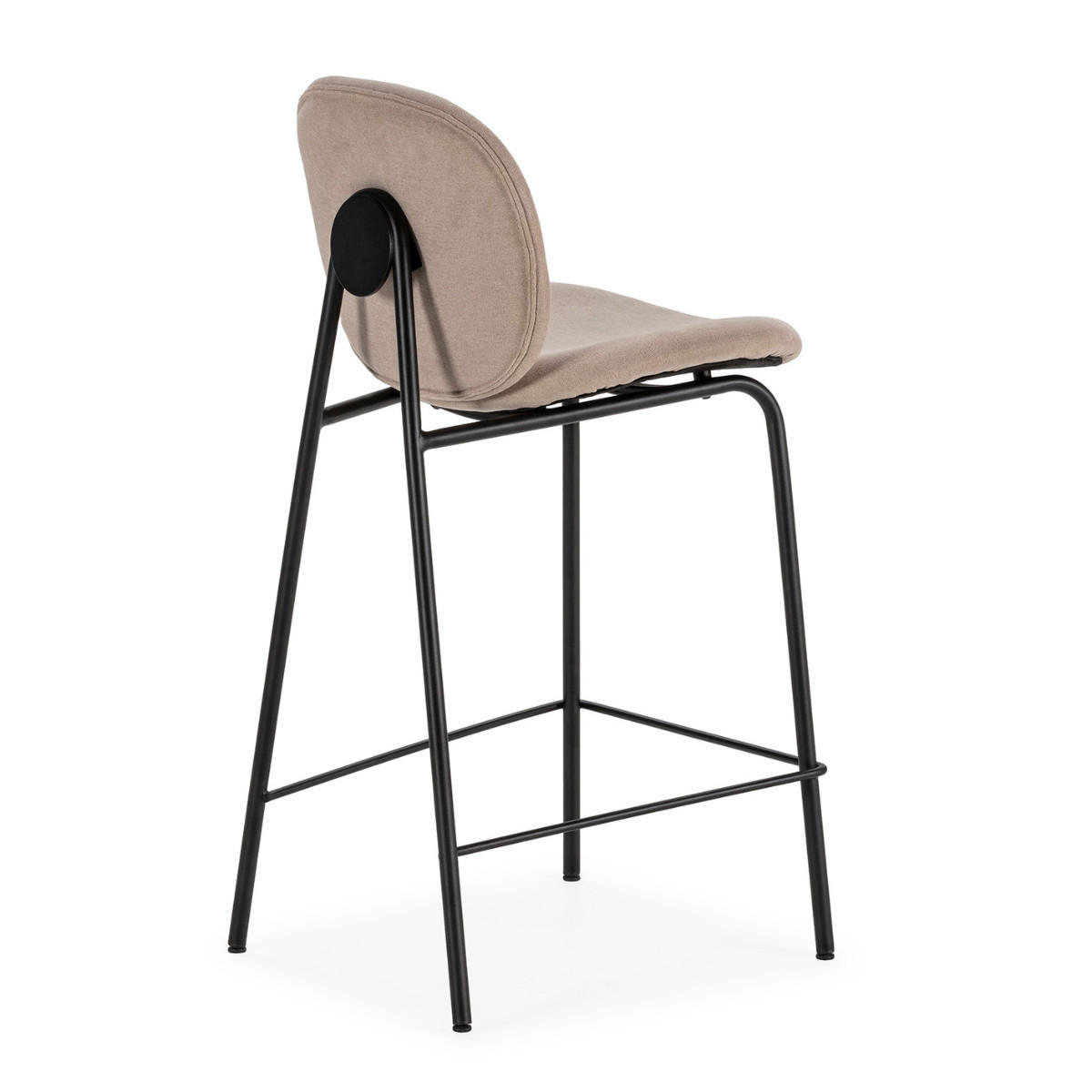 SADA 2 látkových stoličk s černými kovovými nohami, šířka 43 cm - CORI - béžová, textil (54/66/43cm) - Calicosy