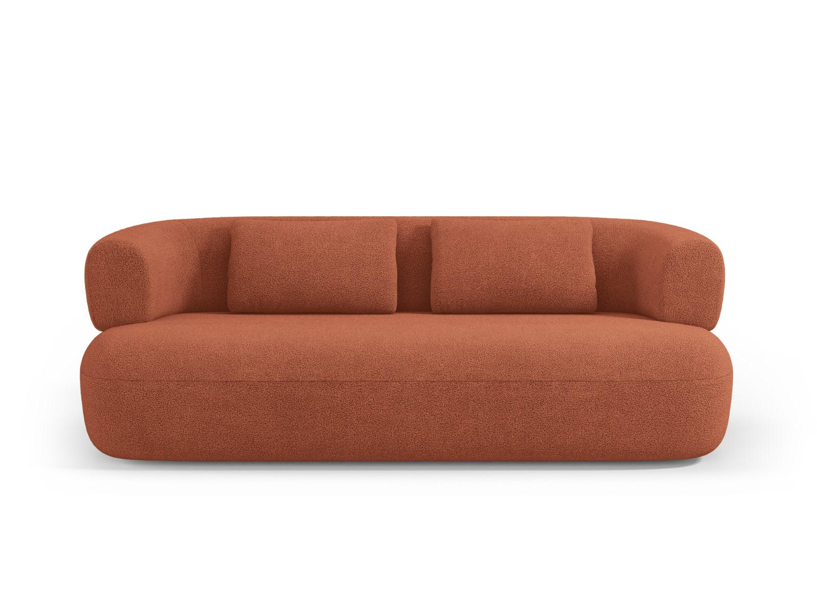 SOFA Jenny aus Boucle ziegelstein 3 Sitzplätze - Orange, Textil (90/73/178cm) - Micadoni