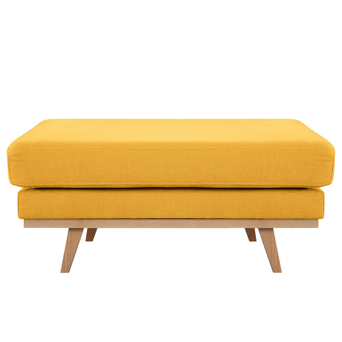 POLSTERHOCKER - Gelb/Buchefarben, Buchenholz/Textil (85/43/60cm) - home24