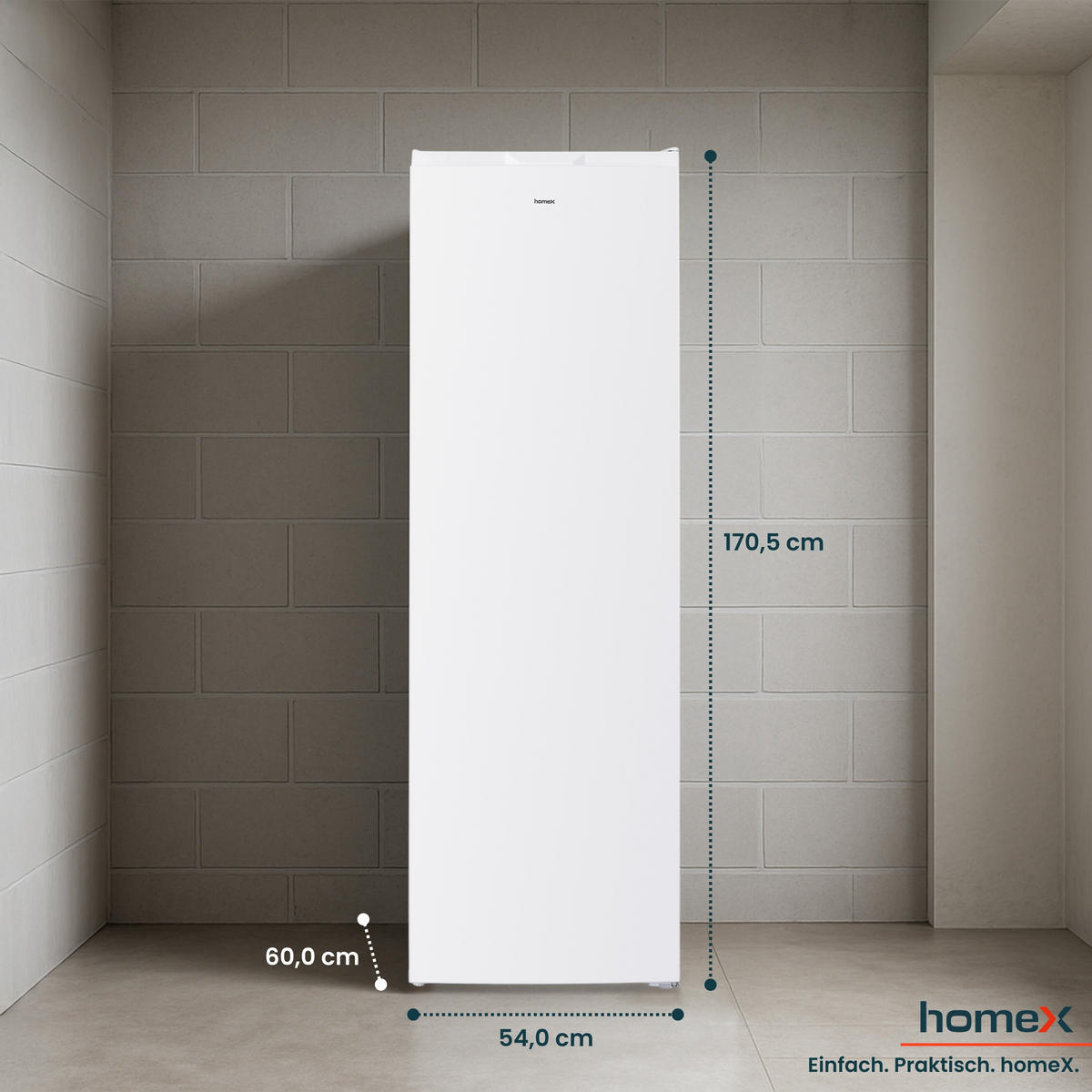 GEFRIERSCHRANK No Frost, groß - 204L Nutzinhalt, 4-Sterne Gefrieren, Super-Frost-Funktion, weiß - Weiß, Kunststoff/Metall (54/170.5/60cm) - homeX