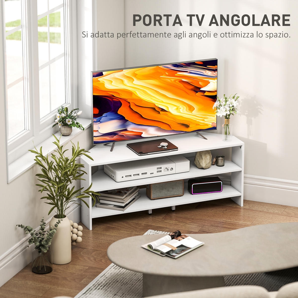 TV-MÖBEL Weiß 1 Stück - Weiß, Holzwerkstoff (110/45/36cm) - GiPP