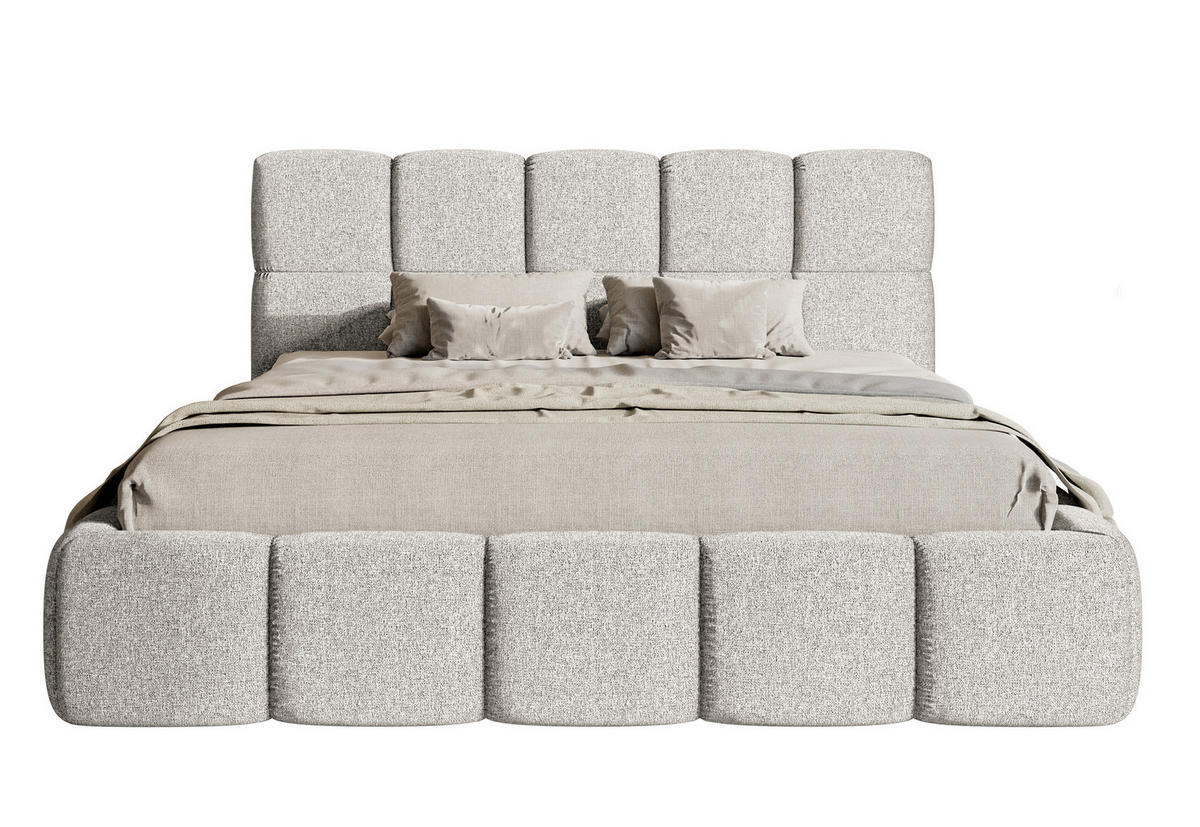 POLSTERBETT Cloudy Hellgrau Chenille 140 cm - Hellgrau, Textil (140/200cm) - Selsey