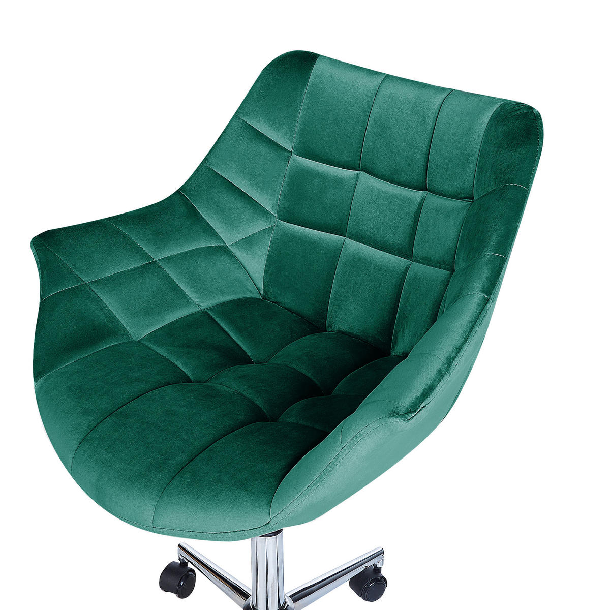 BÜROSTUHL Samtstoff Grün Labelle - Grün, Textil/Metall (62/83/62cm) - Beliani