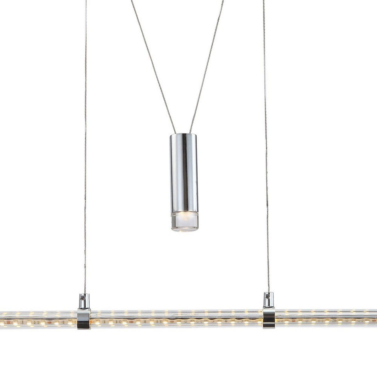 LED HÄNGELEUCHTE Metall Silber - Silberfarben, Glas (100/80/150cm)