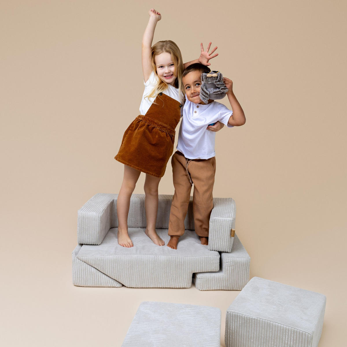 KINDERSOFA, Modulares Sofa für Kinder, Aesthetic, Türkis - Türkis, Textil (35/100/40cm) - MeowBaby