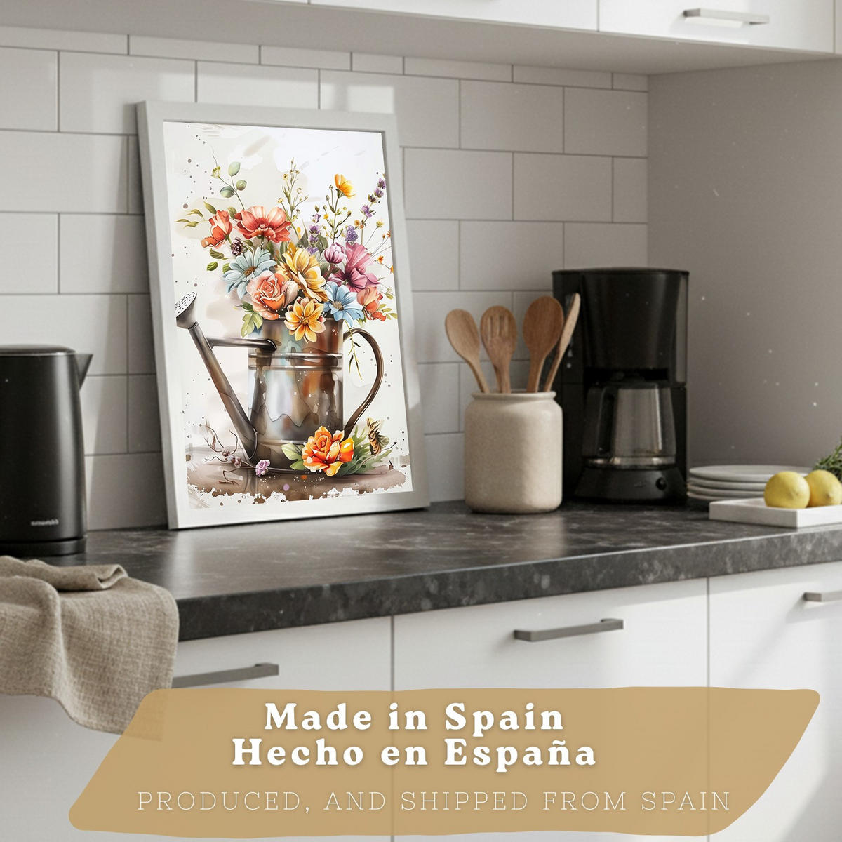 PLAKAT Sada 4 Květiny A3 Bílý rám - bílá, papír (29.7/1/42cm) - Nacnic