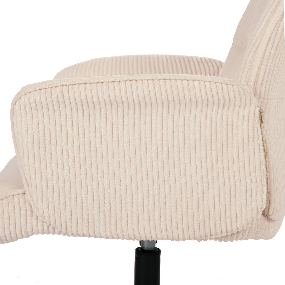 DREHSTUHL in Beige Cord - Beige, Metall (61.5/93/59.5cm) - Meubles Cosy
