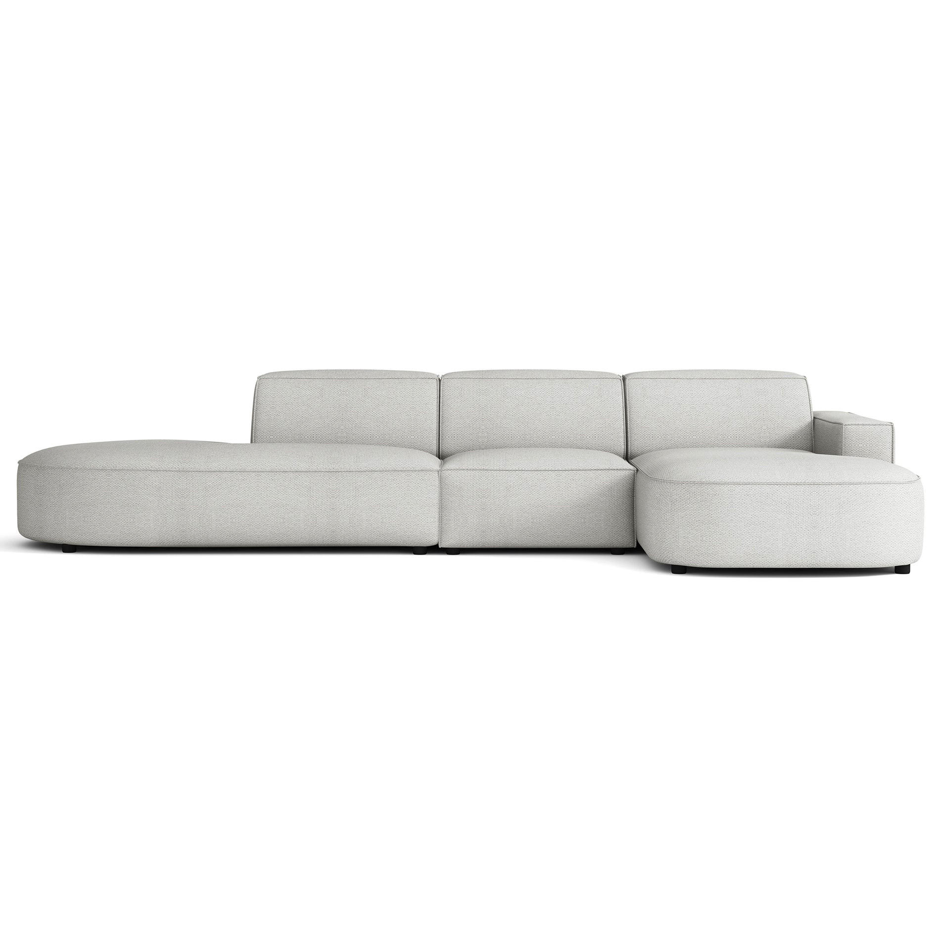 ECKSOFA Sallmo L-Form, 3-Sitzer, rechts 358 cm - Hellgrau/Schwarz, Kunststoff/Textil (358/166cm) - Selsey