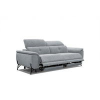 SOFA AVENA 3-Sitzer mit 2 Relaxfunktionen, silberfarben - Silberfarben, Holzwerkstoff/Textil (204/80/108cm) - Courtois Laville