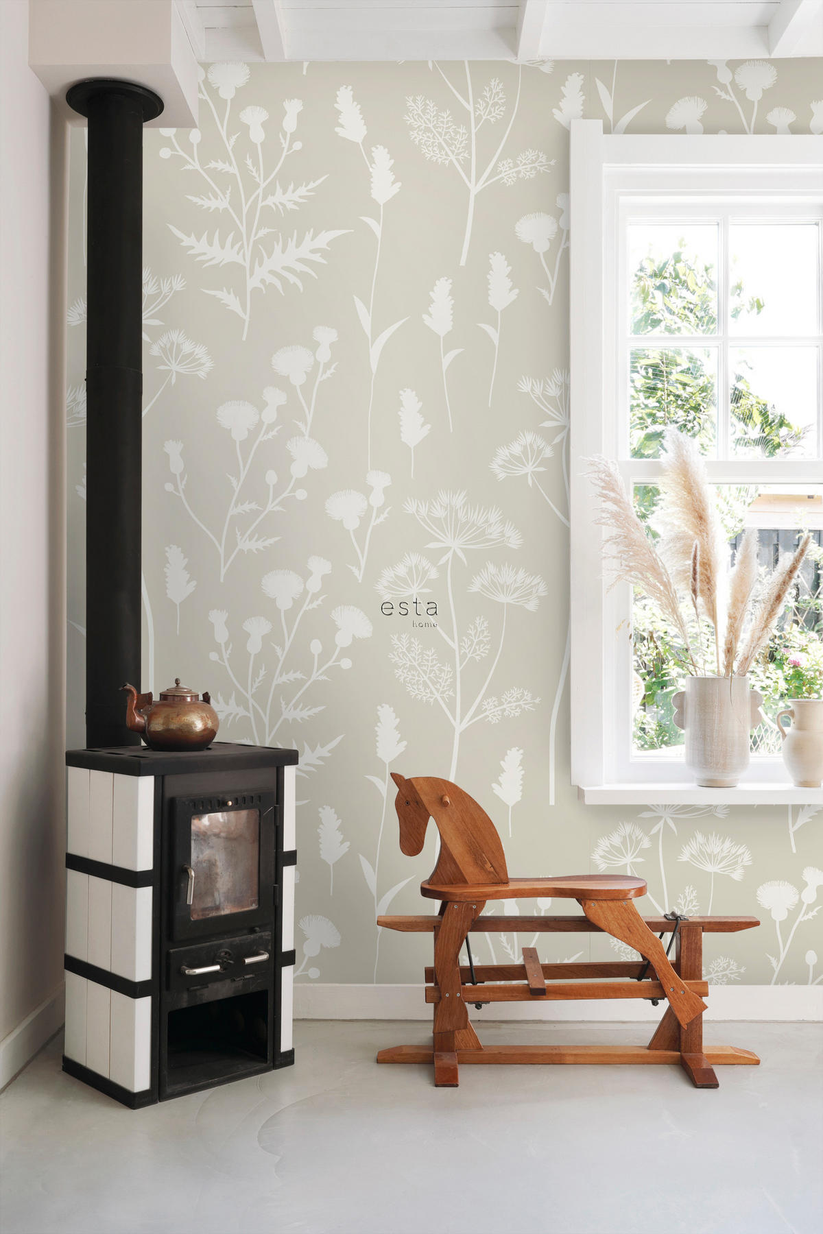 FOTOTAPETE Feldblumen 150 x 279 cm - Beige, Papier (150/279cm) - ESTAhome