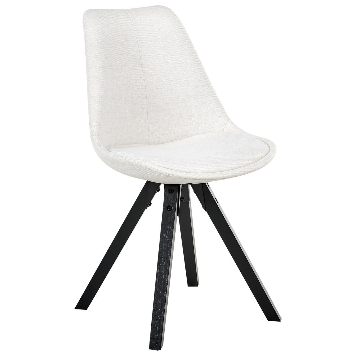 ESSZIMMERSTUHL 2er-Set Hellbeige Hedley - Beige/Schwarz, Textil (48/86/58cm) - Beliani