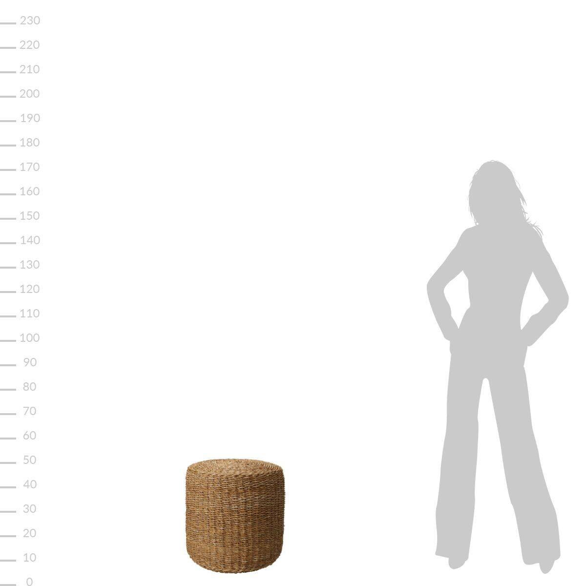 HOCKER Seegras Ø 40 cm - Braun, Naturmaterialien (40/38/40cm)