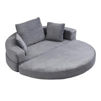 KLAPPSOFABETT Cord Samt-Optik 2-in-1 Sofa und Bett Grau 173/176/40 cm - Grün, Textil (176/40/173cm) - Redom