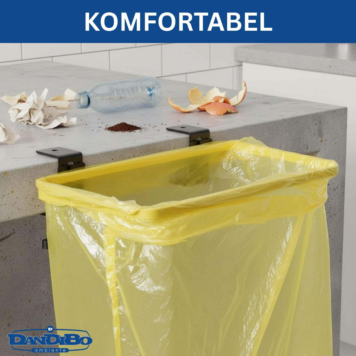 PFANDFLASCHEN Sammelbehälter Behälter Flaschensammler Müllsackhalter Pfandbehälter - Schwarz, Metall (23/7/31cm) - DanDiBo