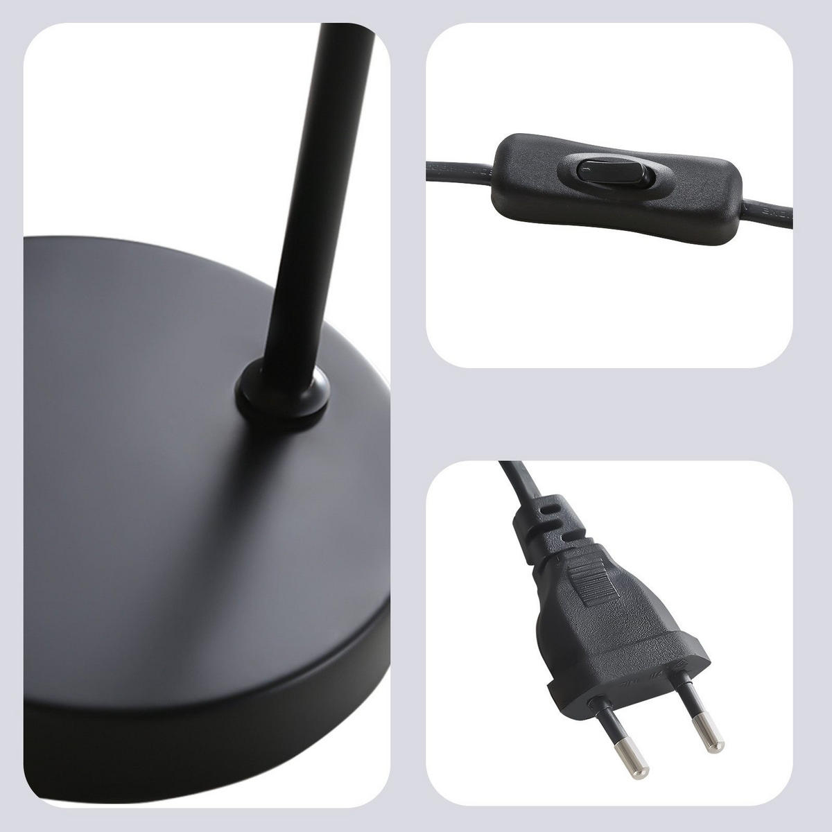 TISCHLEUCHTE Draethk 15.0/44.0/15.0 cm - Schwarz, Metall (15/15/44cm) - ZMH