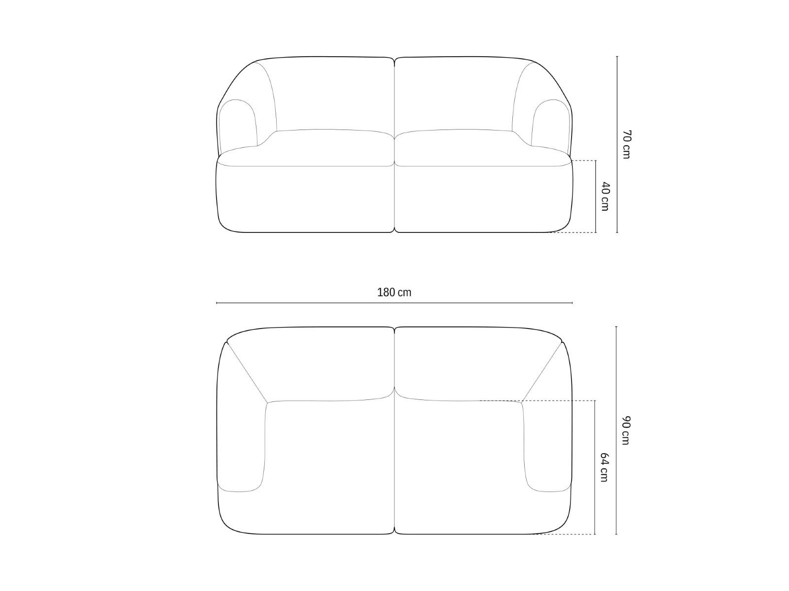 Thumbnail - Cosmopolitan Design Modulares-Sofa, Cappuccino, Textil, 2-Sitzer, 90x70x180 cm, Wohnzimmer, Sofas & Couches, Sofas, 2-Si...