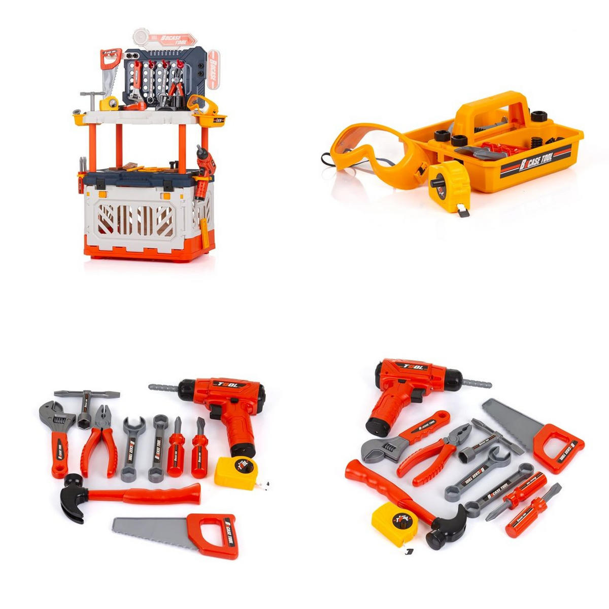 SPIELWERKZEUG Kinderwerkbank 4 in 1 90-teilig bunt 4-in-1, 90-teilig, Spielwerkzeugset, Lichteffekte, Kunststoff - Multicolor, Kunststoff (33/80/54cm) - Chipolino