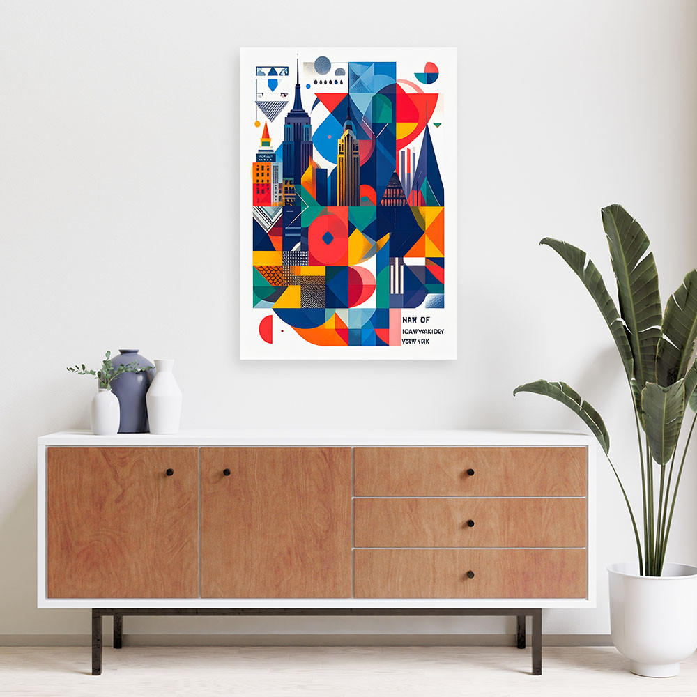 LEINWANDBILD New York Stadt im Bauhaus-Stil 40x60cm - Multicolor, Textil (40/60cm) - Feeby