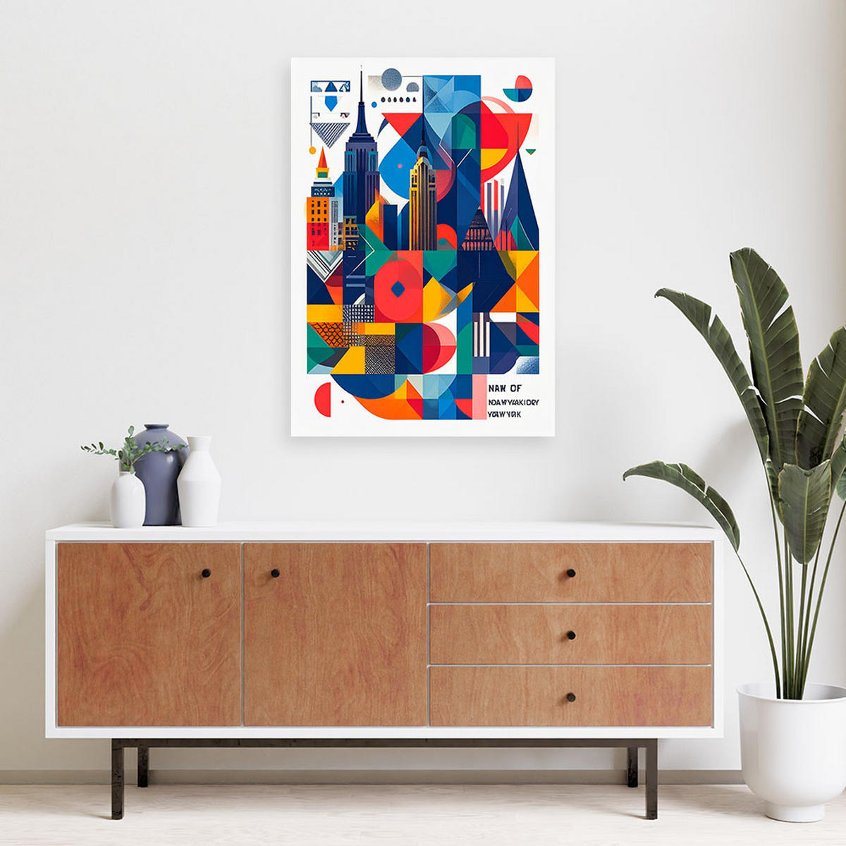 LEINWANDBILD New York Stadt im Bauhaus-Stil 40x60cm - Multicolor, Textil (40/60cm) - Feeby