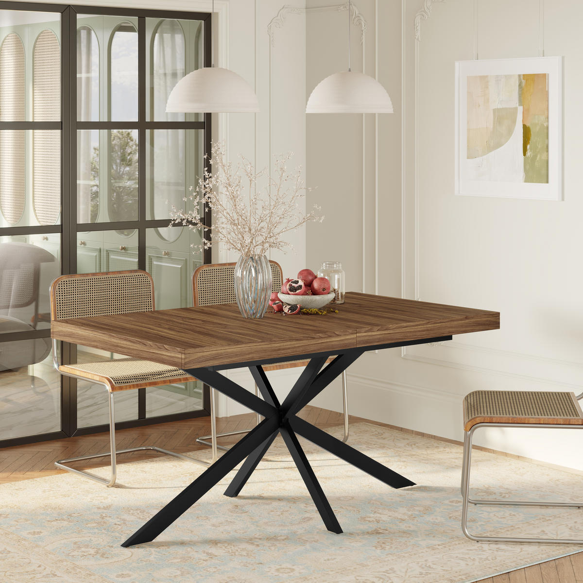 ESSTISCH ausziehbar 140-180/80/76 cm mit verstecktem Stauraum DE-39964 Walnuss - Walnussfarben, Holzwerkstoff (80/180/76cm) - ComfortXL
