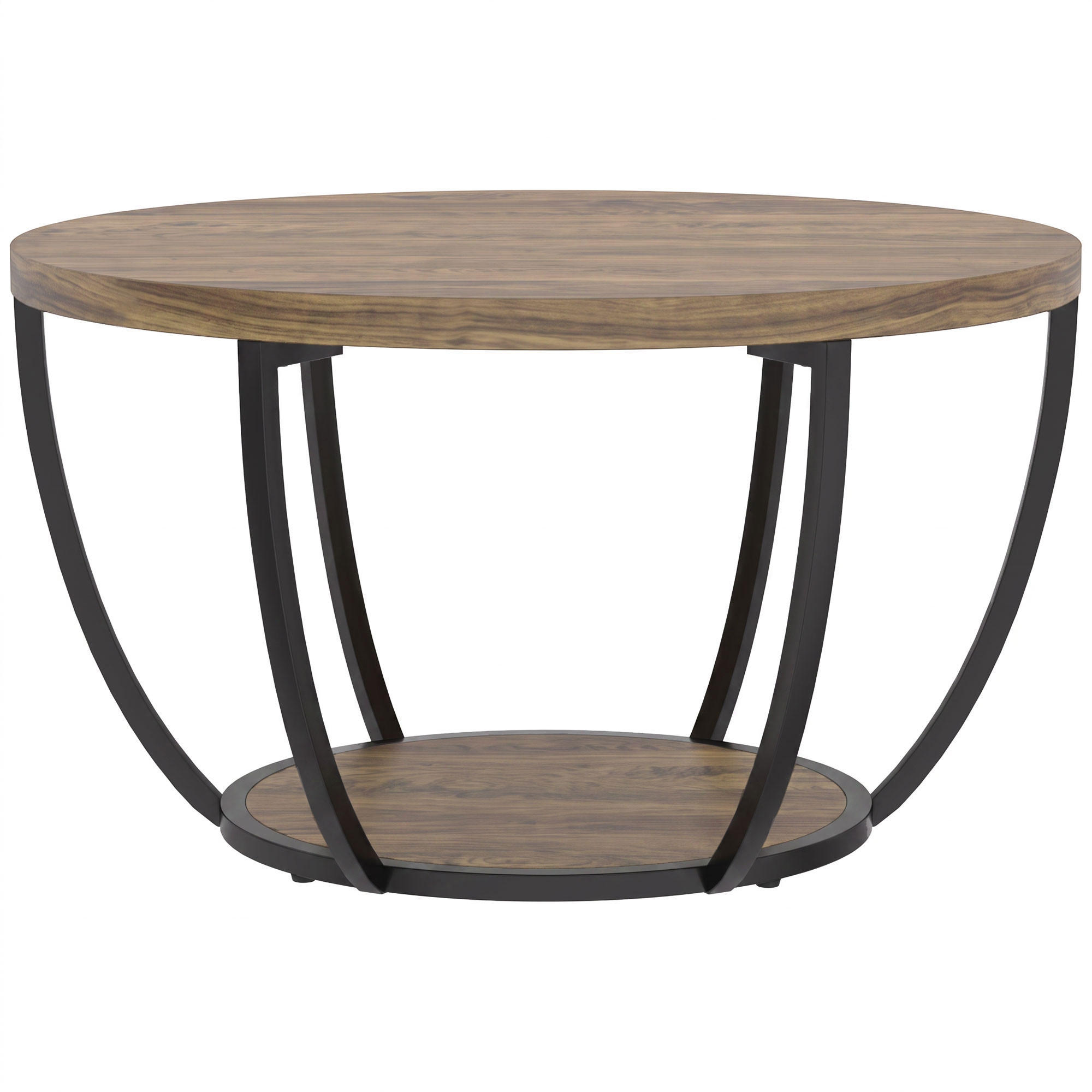 KONFERENČNÍ stolek, dřevotříska, kov, hnědá - černá/hnědá, kov/kompozitní dřevo (80/80/43.8cm) - HOMCOM