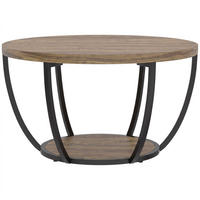 KONFERENČNÍ stolek, dřevotříska, kov, hnědá - černá/hnědá, kov/kompozitní dřevo (80/80/43.8cm) - HOMCOM