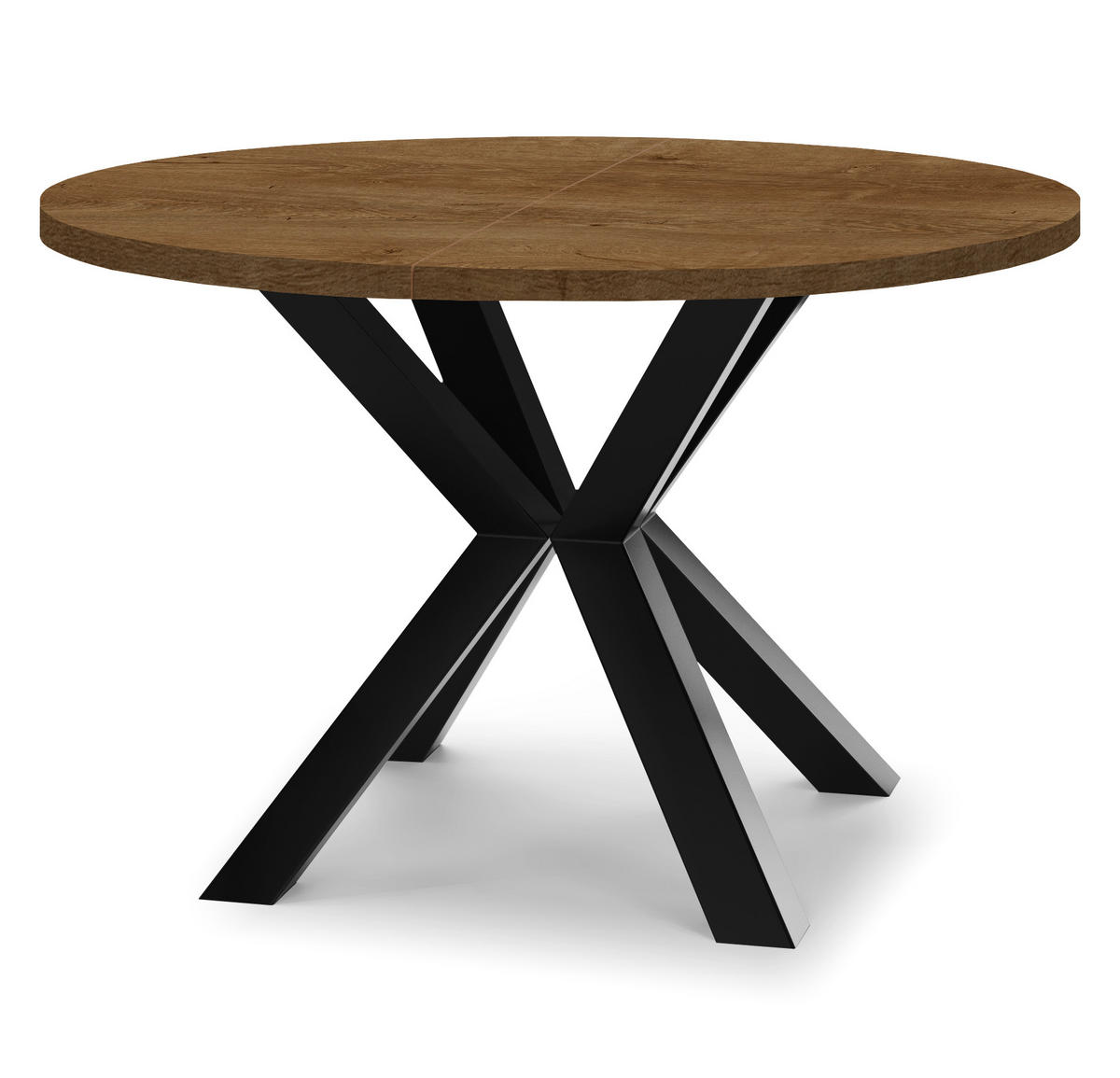 ESSTISCH RAL mit Holzbeinen, Durchmesser: 90 / 140 cm Eiche Lefkas / Schwarz - Eichefarben/Schwarz, Holz (90/140/77cm) - Dekori_Interiors