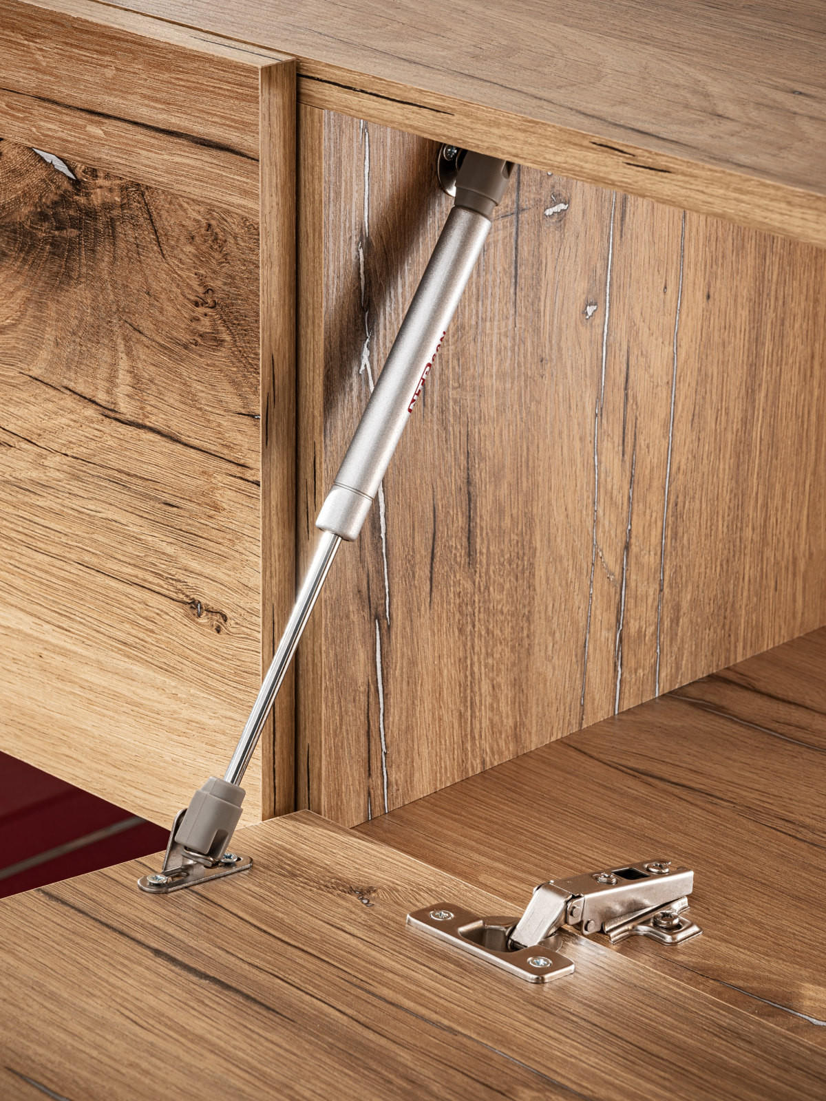 WOHNWAND Zinneiche, blau 210 cm, Schrankwand inklusive Beleuchtung - Blau/Eichefarben, Glas/Holzwerkstoff (210/162/40cm) - Furn.Design