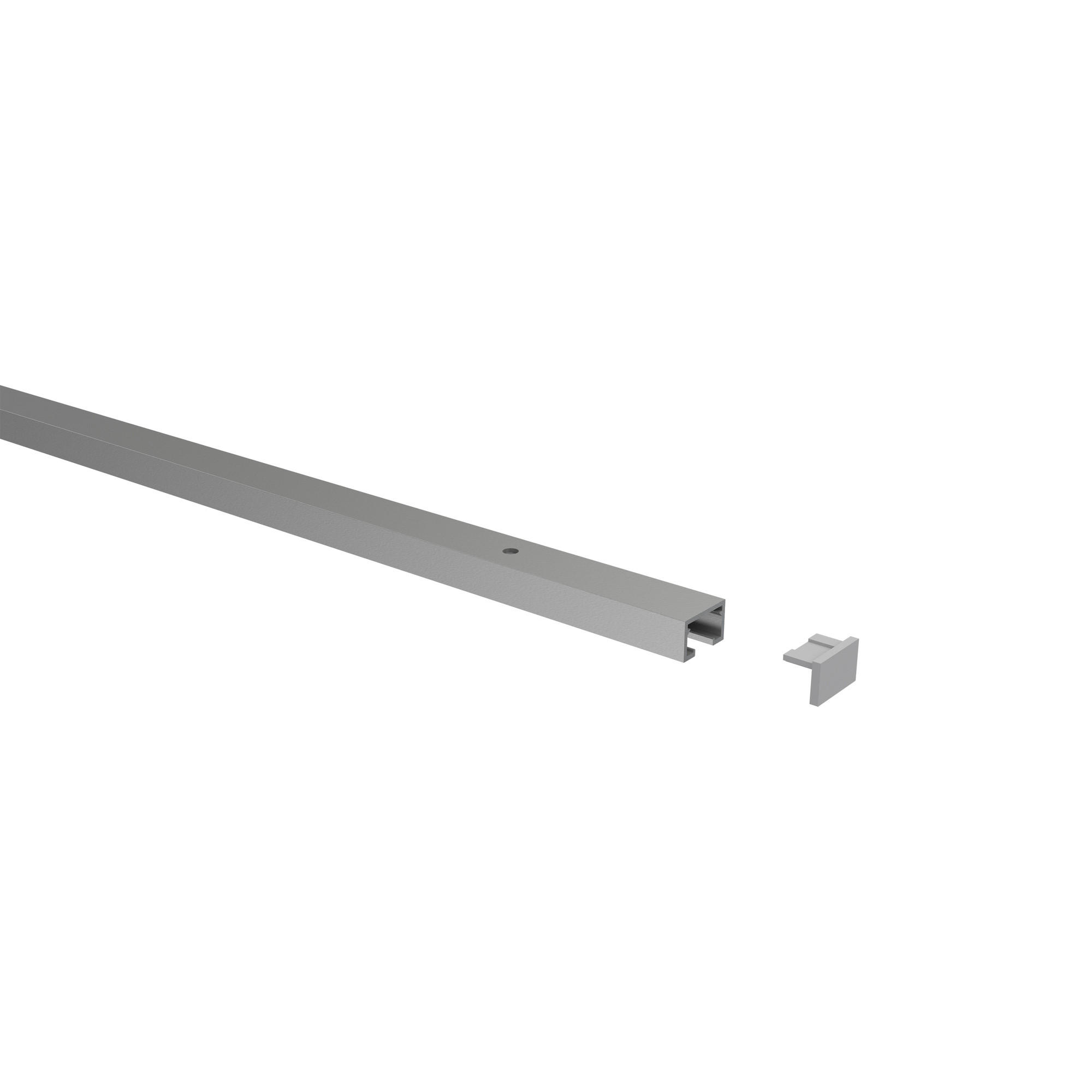 GARDINENSCHIENE / OBJEKTSCHIENE Primax 600 cm (geteilt in 3 x 200 cm), 1-läufig Silbergrau - Silberfarben/Alufarben, Metall (1.4/0.9/600cm) - INTERDECO