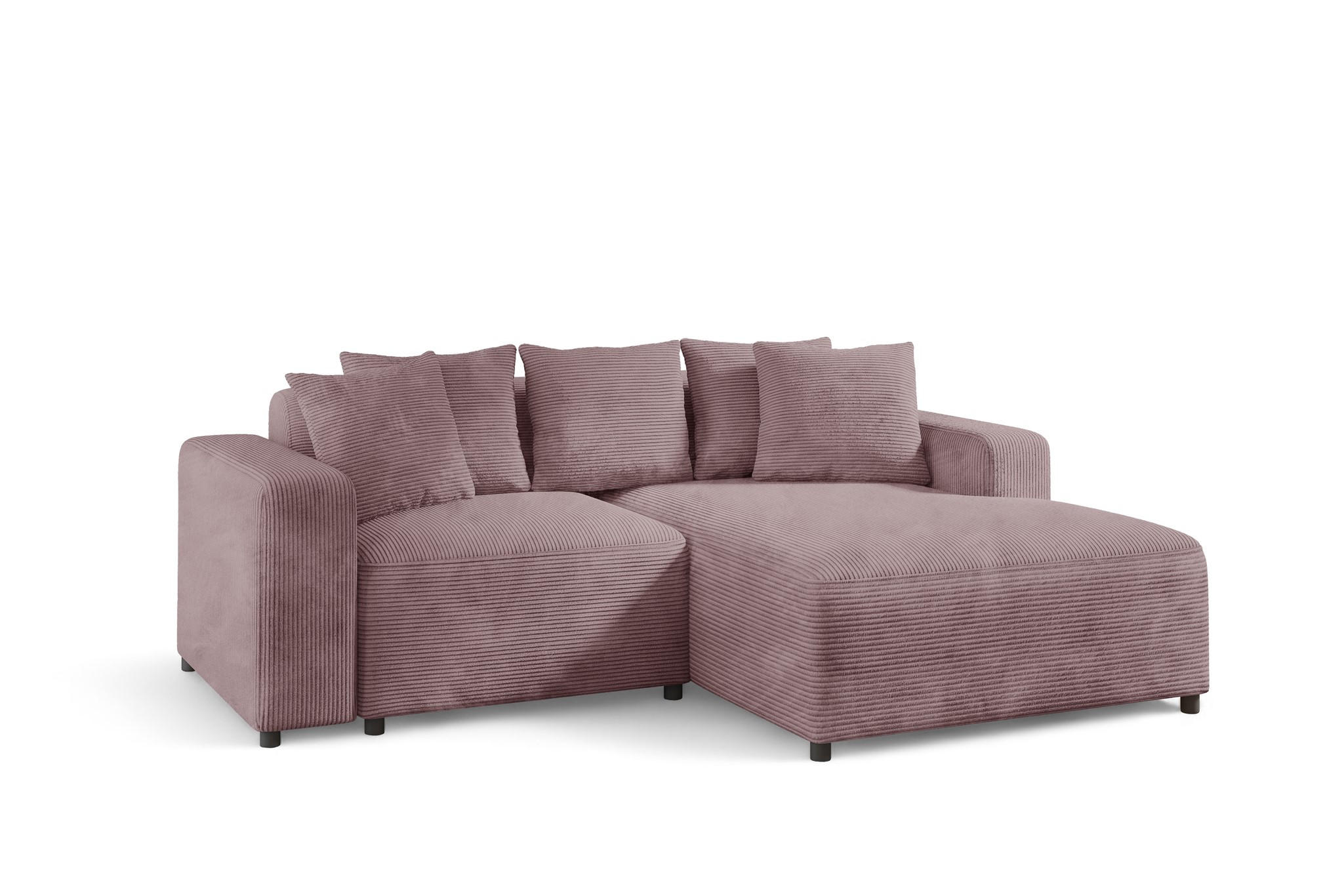 ECKSOFA Megan Xs In Stoff Poso - Altrosa, Holzwerkstoff/Textil (240/165cm) - Fun Möbel
