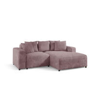 ECKSOFA Megan Xs In Stoff Poso - Altrosa, Holzwerkstoff/Textil (240/165cm) - Fun Möbel