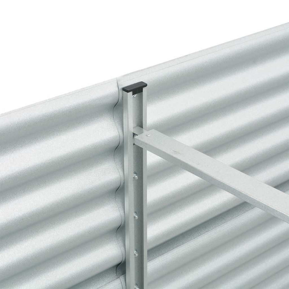 RUNDES Hochbeet für Garten BLUMO | Verzinkter Stahl | 400x80x81cm, Silber - Silberfarben, Metall (400/81/80cm) - DELUKE