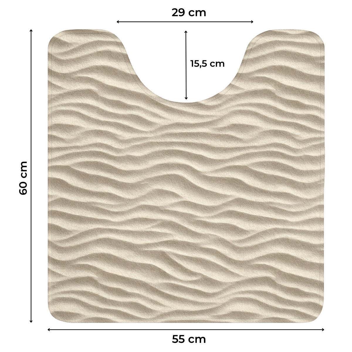 WC PŘEDLOŽKA Písek - Vlny - Béžová 55x60 cm - béžová, textil/plast (55/1cm) - OnlyWow
