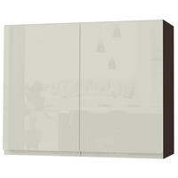 HÄNGESCHRANK Florence W3/90 Lava / RAL 1013 perlweiß HG 90 / 32,5 / 72cm - Dunkelgrau/Weiß Hochglanz, Holz/Holzwerkstoff (90/72/32.5cm) - Feldmann-Wohnen