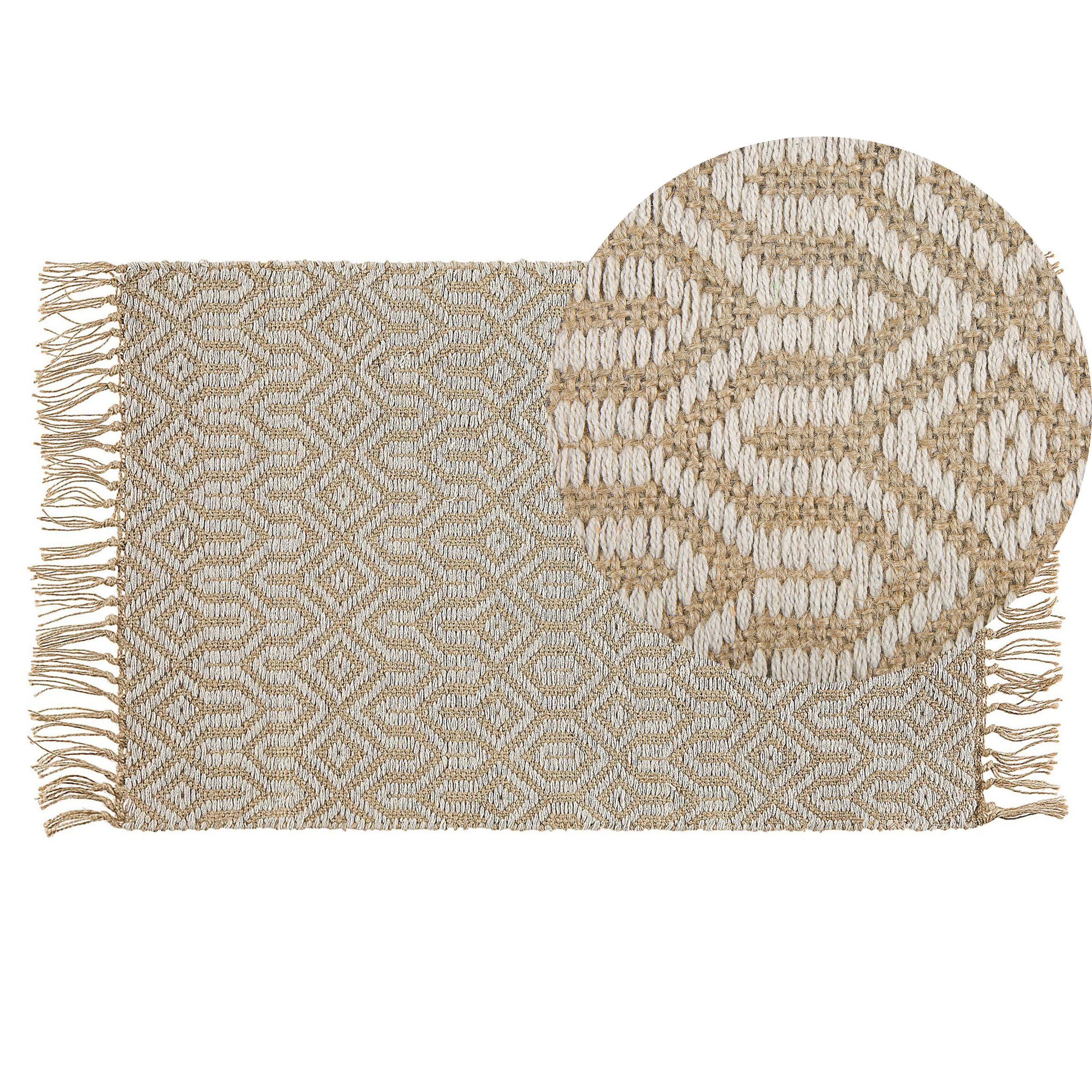 KURZFLOR-TEPPICH Pozanti 80/50 cm - Beige, Naturmaterialen (50/80cm) - Beliani