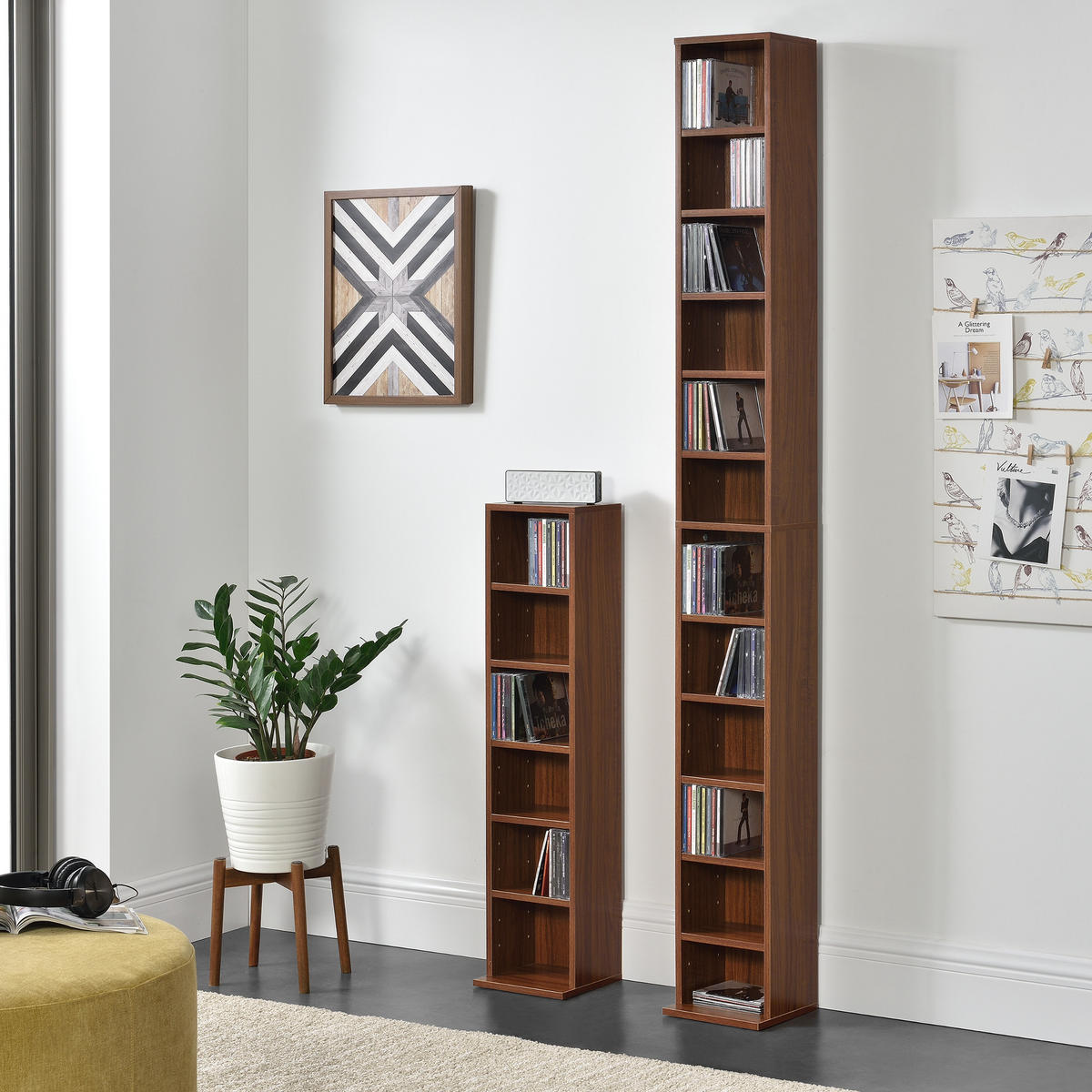 CD-REGAL Høyset - Walnussfarben, Holzwerkstoff (20/175/20cm) - [en.casa]