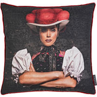 KISSENHÜLLE Artwood Schwarzwald Mädel - Kirschrot, Textil (45/45cm) - Magma Heimtexx