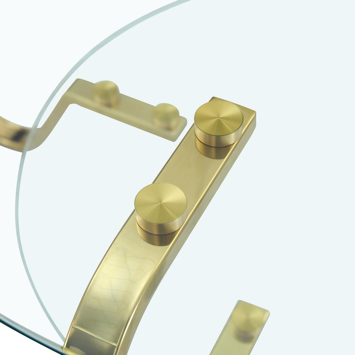 COUCHTISCH Gold mit Glasablage 80/80/45 cm - Goldfarben, Metall (80/80/45cm) - PANGIVO