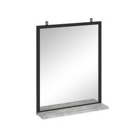 BADEZIMMERSPIEGEL Fyrk Beton 50 x 60 cm - Schieferfarben/Schwarz, Glas (50/60/12cm) - Vicco