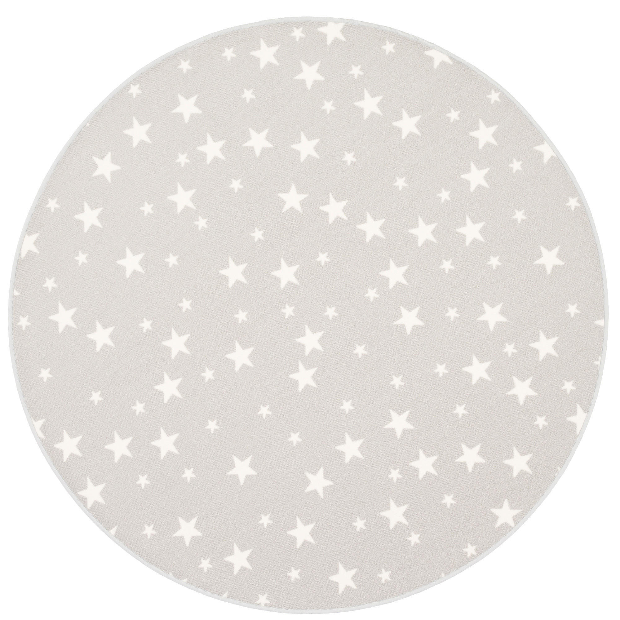 KINDER SPIEL TEPPICH STERNE RUND - Grau, Textil (100/100cm) - Snapstyle