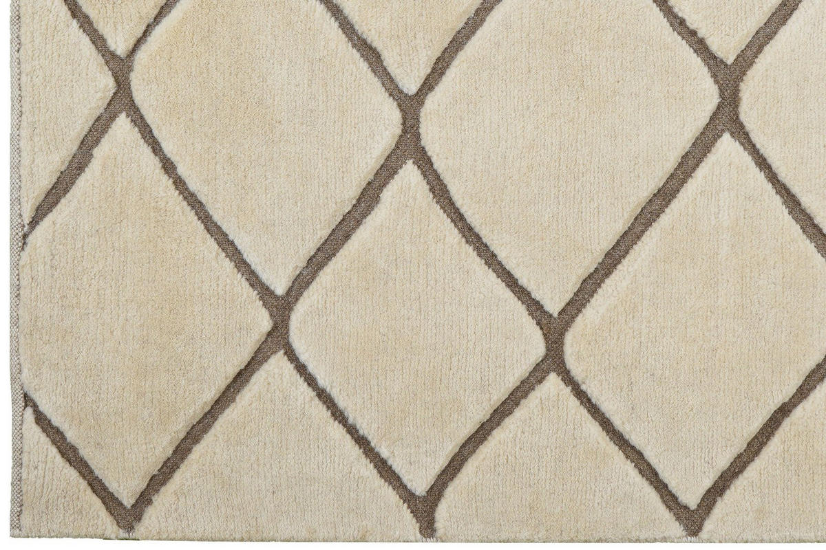 GABBEH-TEPPICH handgeknüpft Beige 190/148 cm Schurwolle - Beige, Textil (148/190cm) - Looma