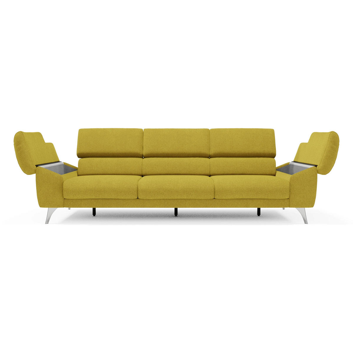 LINEARSOFA Donatello - Gelb, Metall (265/76/102cm) - Divani.store