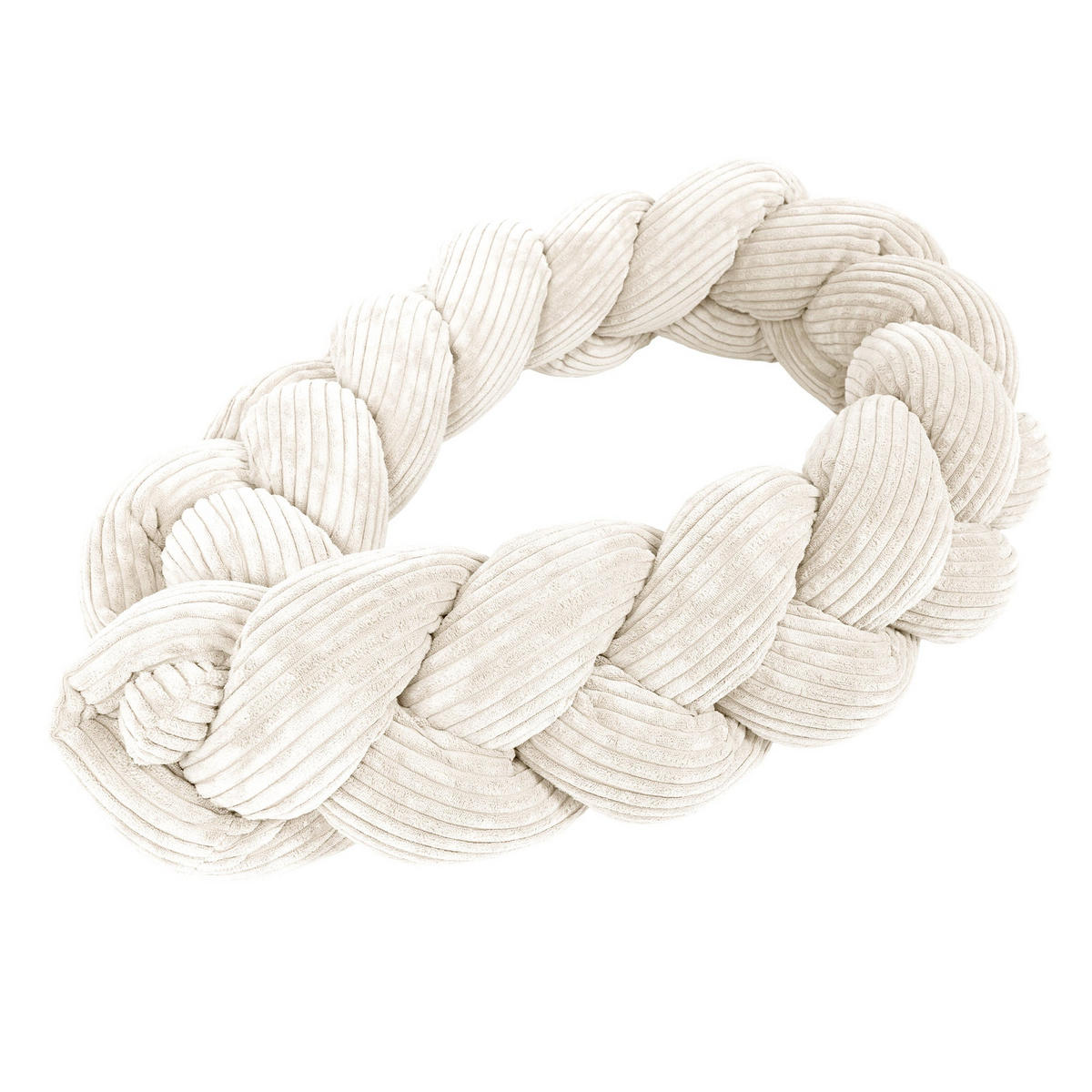 BETTUMRANDUNGSSCHUTZ geflochtene Bettschlange aus Cord, 150 cm, Vanille - Beige, Textil - MeowBaby