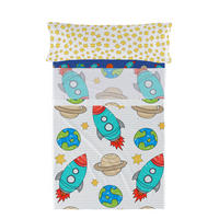 BETTWÄSCHE 2er-Set teiliges space rocket 180x270 cm mehrfarbig - Multicolor, Textil (180/270cm) - Happy Friday