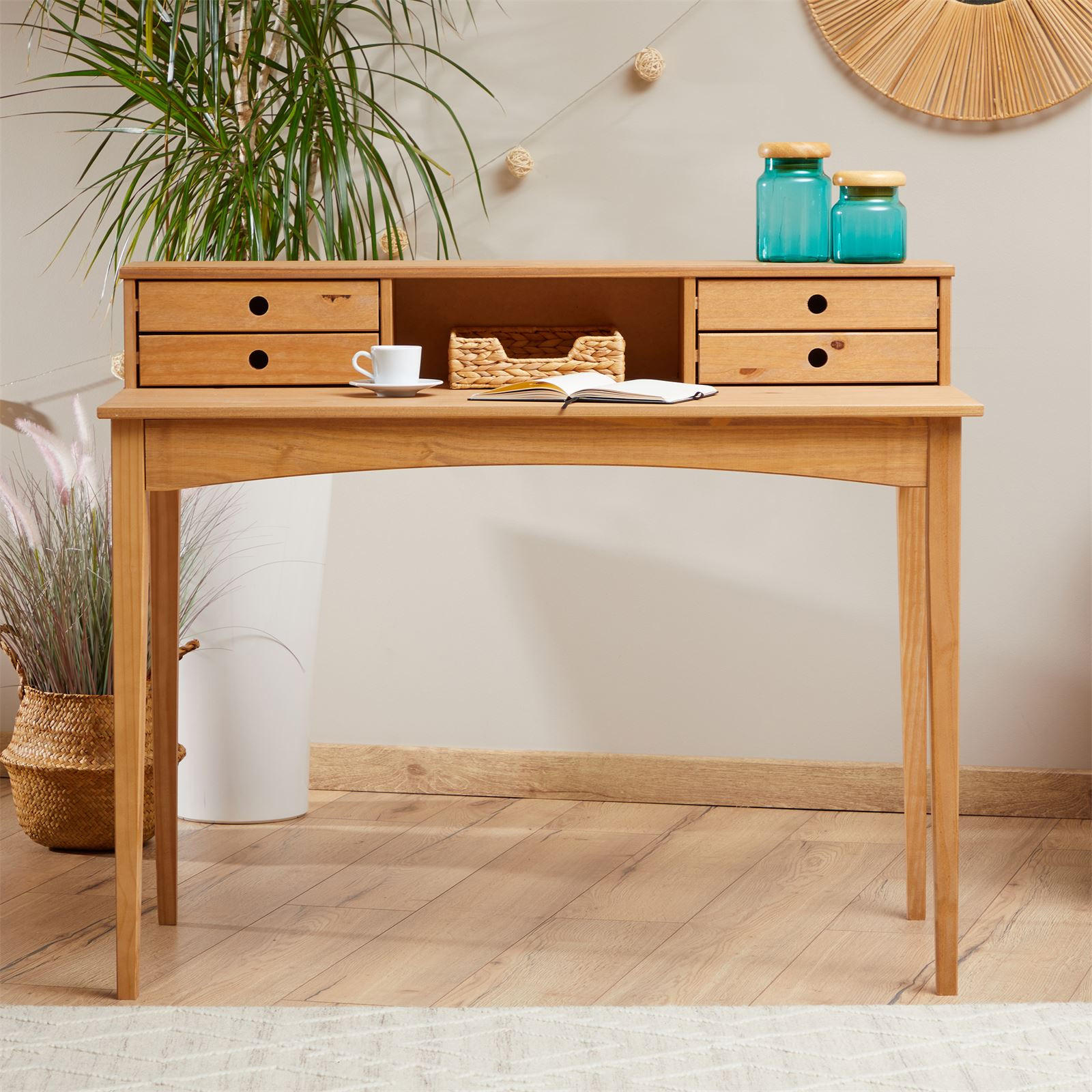 SCHREIBTISCH MILANO - Braun, Holz (54/110/91cm) - IDIMEX