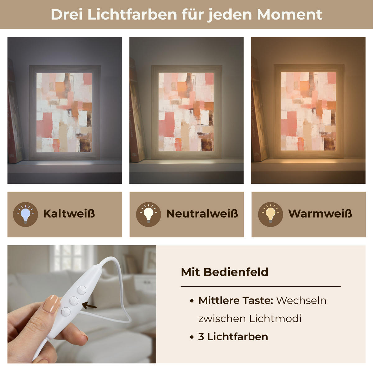 STOLNÍ LAMPA Umění - Růžová - Abstraktní 15x20 cm - šedohnědá, kompozitní dřevo (8/15/20cm) - OnlyWow