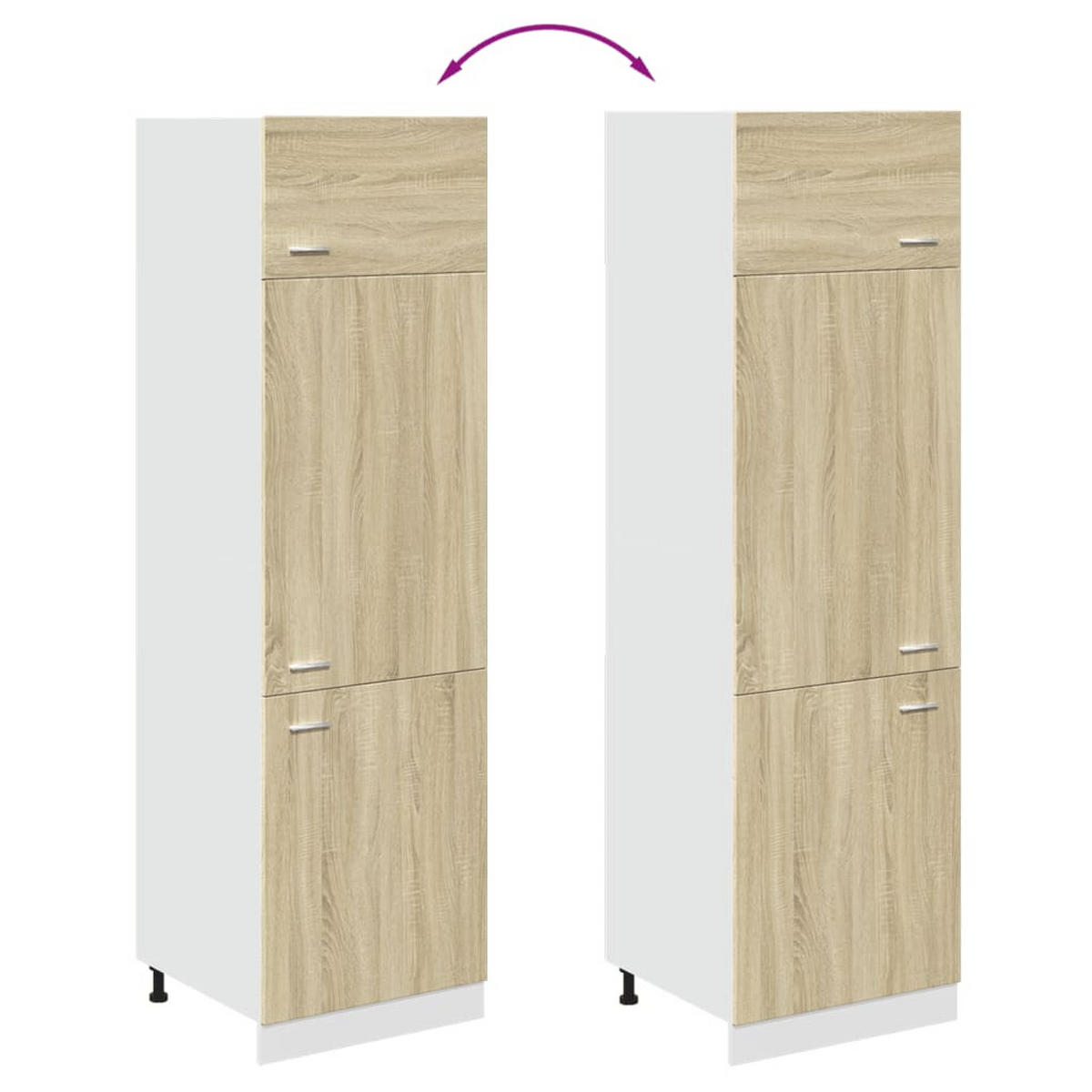KÜHLUMBAUSCHRANK Lyon Sonoma-Eiche 60/57/207 Cm Holzwerkstoff - Braun, Holzwerkstoff (60/207/57cm) - vidaXL