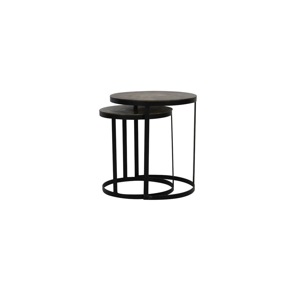 BEISTELLTISCH Trelo Bronze Ø49/52cm 2er-Set - Bronzefarben, Metall (49/49/52cm) - Light & Living