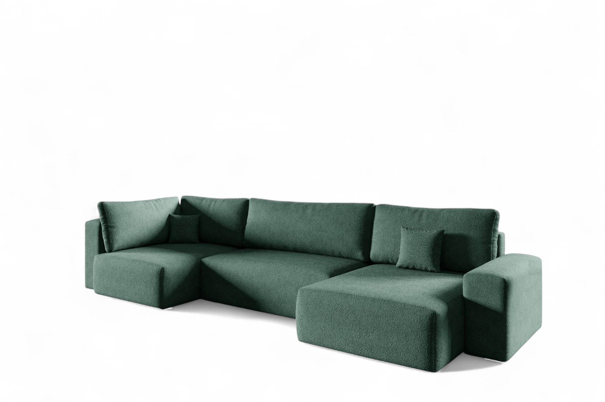 WOHNLANDSCHAFT Arona Xl - Grün, Holzwerkstoff/Textil (397/70/148cm) - Fun Möbel